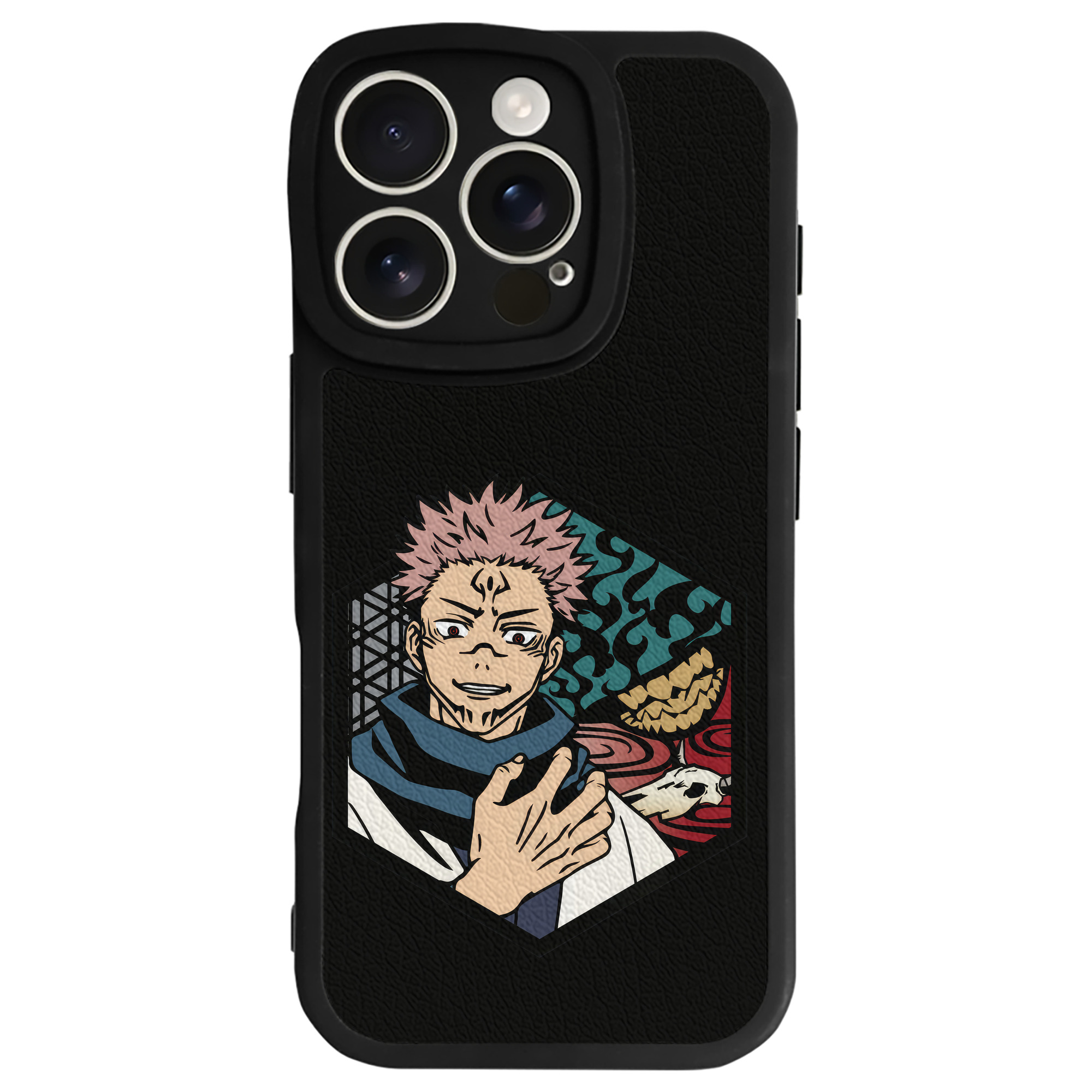 （画像用） 呪術廻戦 Jujutsu Kaisen 【iPhone 16シリーズ対応】シリコンスマホケース（レザー調） 材質：シリコン